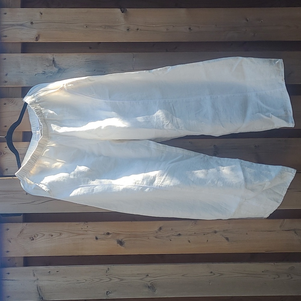100% Linen Cut Loose Wide Leg